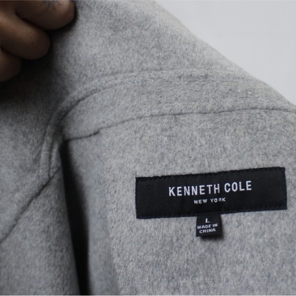 Light Gray Trench Wool Coat for Women - Picture 7 of 7